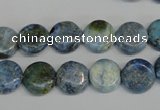 CLR209 15.5 inches 12mm flat round larimar gemstone beads