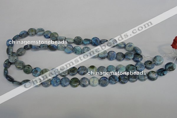 CLR209 15.5 inches 12mm flat round larimar gemstone beads