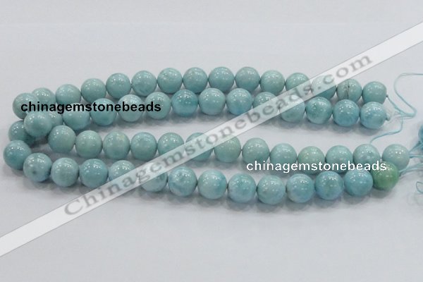 CLR21 15.5 inches 14mm round grade AA natural larimar gemstone beads