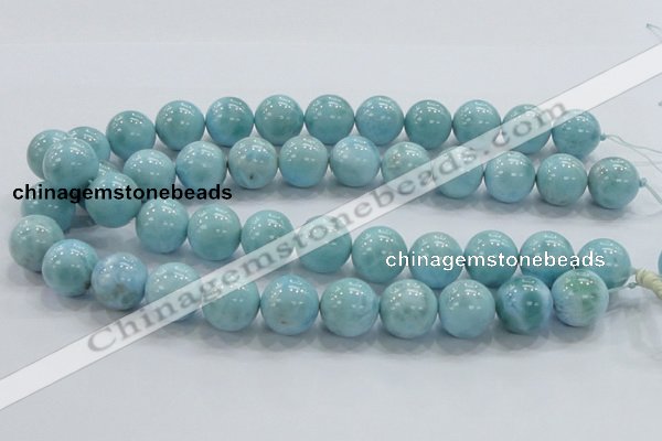 CLR22 15.5 inches 16mm round grade AA natural larimar gemstone beads