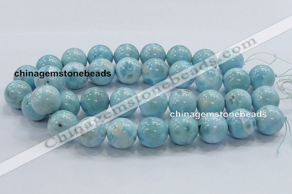 CLR24 15.5 inches 20mm round grade AA natural larimar gemstone beads