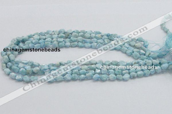 CLR25 15.5 inches 6*8mm nugget natural larimar gemstone chips beads