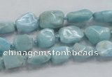 CLR26 15.5 inches 8*10mm nugget natural larimar gemstone chips beads