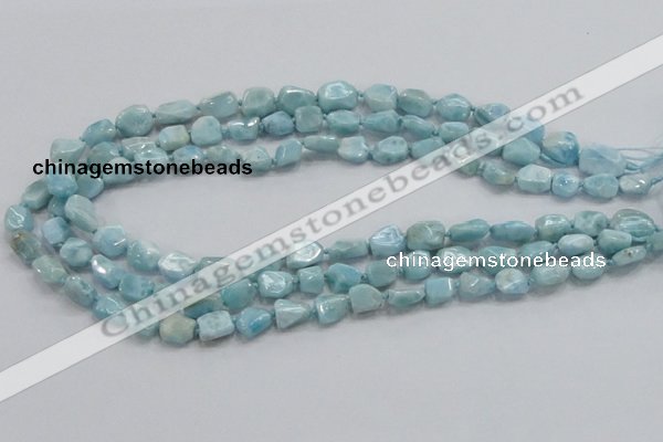 CLR26 15.5 inches 8*10mm nugget natural larimar gemstone chips beads