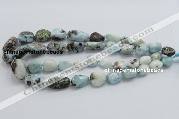 CLR27 15.5 inches nugget natural larimar gemstone beads wholesale