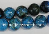 CLR305 15.5 inches 14mm round dyed larimar gemstone beads