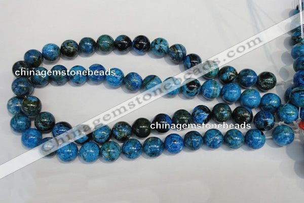 CLR305 15.5 inches 14mm round dyed larimar gemstone beads