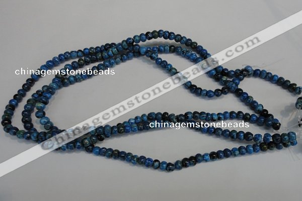 CLR310 15.5 inches 4*6mm rondelle dyed larimar gemstone beads