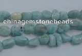 CLR32 15.5 inches 5*8mm nugget natural larimar gemstone beads