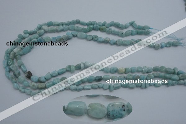 CLR32 15.5 inches 5*8mm nugget natural larimar gemstone beads