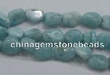 CLR33 15.5 inches 7*8mm nugget natural larimar gemstone beads