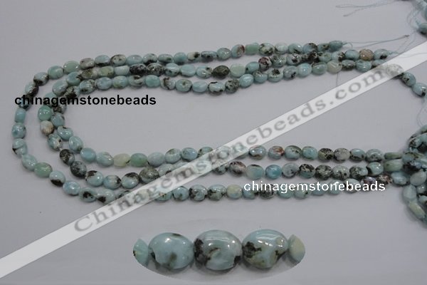 CLR35 15.5 inches 6*8mm oval natural larimar gemstone beads