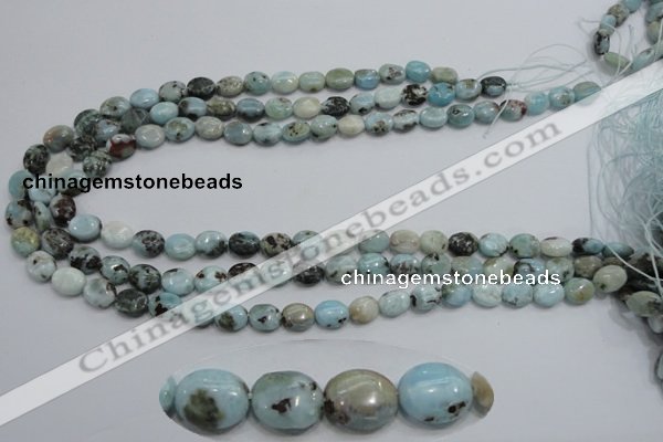 CLR36 15.5 inches 8*10mm oval natural larimar gemstone beads