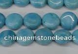 CLR360 15.5 inches 10mm flat round dyed larimar gemstone beads