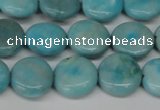 CLR361 15.5 inches 12mm flat round dyed larimar gemstone beads