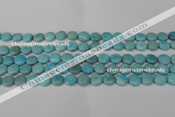 CLR361 15.5 inches 12mm flat round dyed larimar gemstone beads