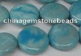 CLR364 15.5 inches 18mm flat round dyed larimar gemstone beads