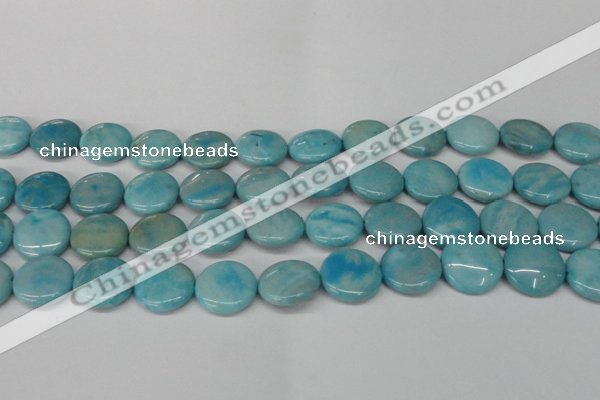 CLR364 15.5 inches 18mm flat round dyed larimar gemstone beads