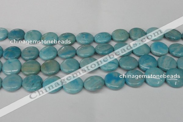 CLR365 15.5 inches 20mm flat round dyed larimar gemstone beads