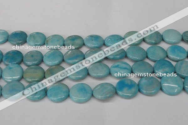 CLR366 15.5 inches 25mm flat round dyed larimar gemstone beads