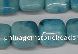 CLR382 15.5 inches 14*14mm square dyed larimar gemstone beads