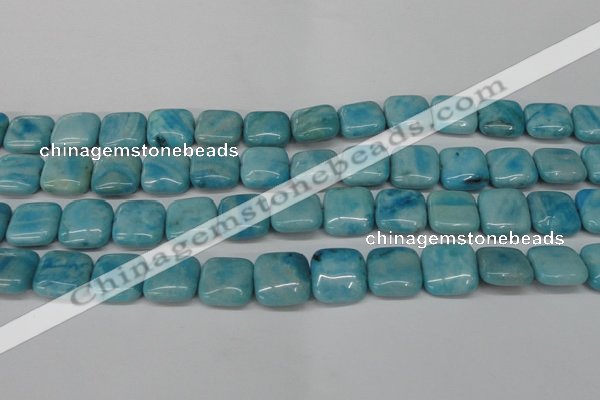 CLR382 15.5 inches 14*14mm square dyed larimar gemstone beads