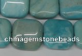 CLR384 15.5 inches 18*18mm square dyed larimar gemstone beads