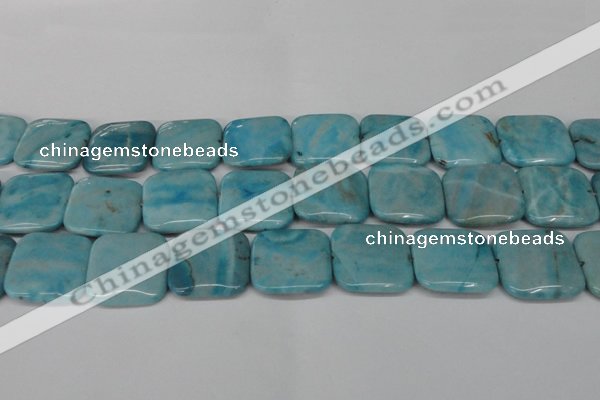 CLR386 15.5 inches 25*25mm square dyed larimar gemstone beads