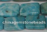 CLR395 15.5 inches 15*20mm rectangle dyed larimar gemstone beads