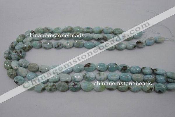 CLR40 15.5 inches 10*14mm oval natural larimar gemstone beads