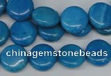 CLR410 15.5 inches 10mm flat round dyed larimar gemstone beads