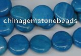 CLR411 15.5 inches 12mm flat round dyed larimar gemstone beads