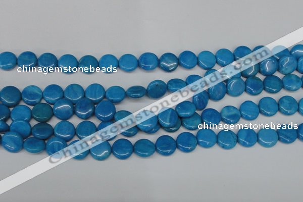 CLR411 15.5 inches 12mm flat round dyed larimar gemstone beads