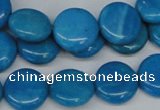 CLR412 15.5 inches 14mm flat round dyed larimar gemstone beads