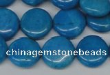 CLR413 15.5 inches 16mm flat round dyed larimar gemstone beads