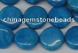 CLR414 15.5 inches 18mm flat round dyed larimar gemstone beads