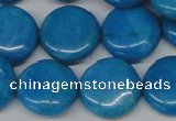 CLR416 15.5 inches 25mm flat round dyed larimar gemstone beads