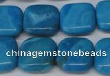 CLR432 15.5 inches 14*14mm square dyed larimar gemstone beads