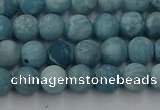 CLR611 15.5 inches 6mm round matte imitation larimar beads