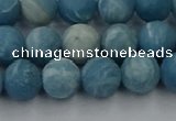 CLR612 15.5 inches 8mm round matte imitation larimar beads