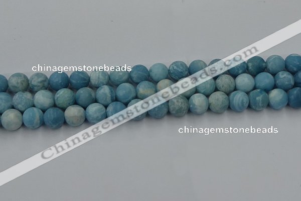 CLR613 15.5 inches 10mm round matte imitation larimar beads