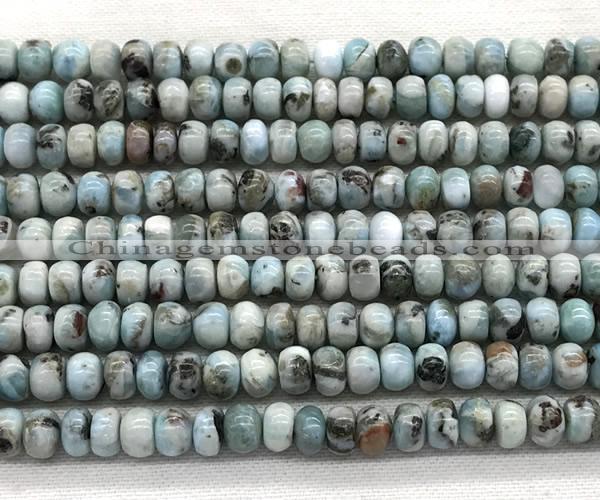 CLR626 15.5 inches 4*6mm rondelle larimar gemstone beads