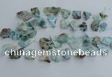 CLR90 Top drilled 15*20mm - 25*35mm freeform larimar beads