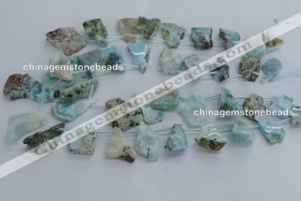 CLR90 Top drilled 15*20mm - 25*35mm freeform larimar beads