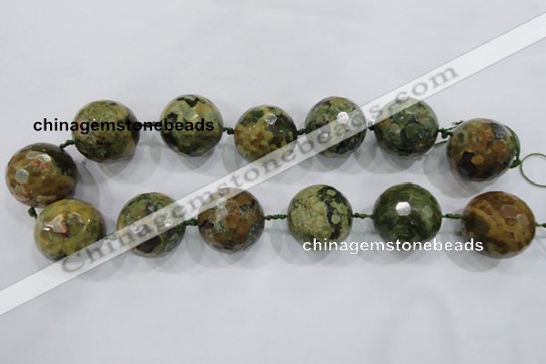 CLS05 15.5 inches 30mm faceted round large peacock gemstone beads