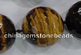 CLS06 15.5 inches 30mm faceted round large yellow tiger eye beads