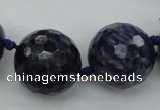 CLS100 15.5 inches 25mm faceted round large sodalite gemstone beads