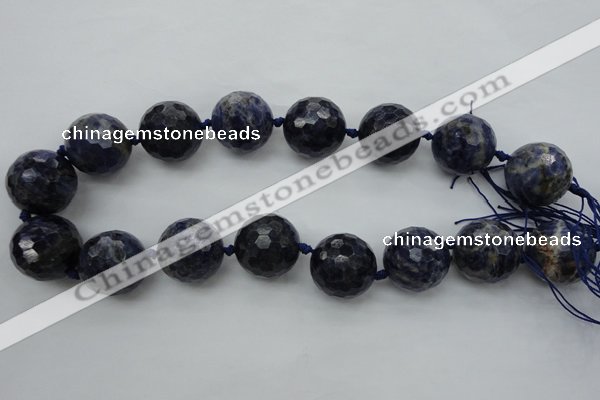 CLS100 15.5 inches 25mm faceted round large sodalite gemstone beads