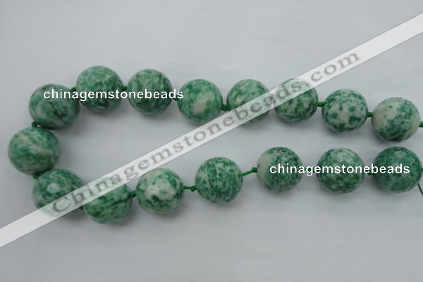 CLS102 15.5 inches 25mm faceted round large Qinghai jade beads