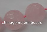 CLS103 15.5 inches 25mm faceted round large rose quartz beads